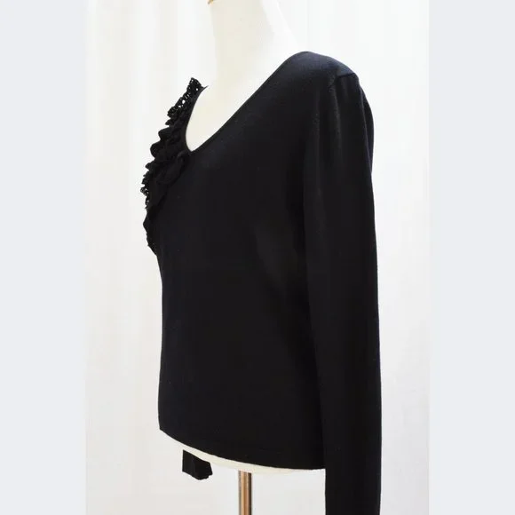 BCBG Max Azria Women's Size XS Petite Black Sweater - Picture 4 of 6